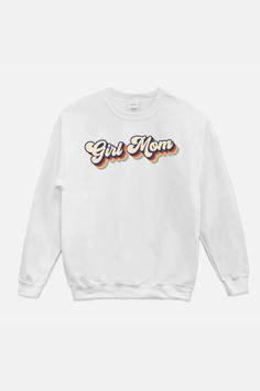 Make a statement in this fun and retro "Girl Mom" sweatshirt. The perfect blend of classic and modern, it's the ultimate way to proudly declare your status as a "Girl Mom"! With a cozy cotton-and-poly blend and a relaxed fit, you're guaranteed comfort along with loads of compliments. Go on and get your girl mom swag on! New Moms