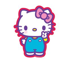 a hello kitty sticker on a white background