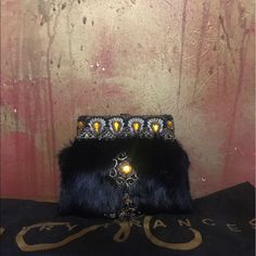 Mary Frances Black Fur With Jewels Handbag . Never Used With Original Dust Cover Bag Elegant Handmade Black Bag, Designer Black Bag For Gift, Luxury Black Evening Bag As Gift, Black Clutch Bag Perfect For Gift, Handmade Black Handheld Evening Bag, Elegant Black Handmade Clutch, Elegant Handmade Black Clutch, Handmade Black Party Bag, Designer Black Evening Bag As Gift