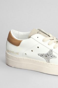 Sneakers in white suede and leather, round toe, laces, perforated upper toe, side leather logo , suede details, glitter details, rubber sole, 100% leather, Made in Italy White Suede Sneakers With Speckled Midsole, White Luxury Suede Sneakers, Luxury White Suede Sneakers, White Leather Sneakers With Speckled Midsole, White Low-top Suede Platform Sneakers, White Suede Round Toe Platform Sneakers, White Suede Platform Sneakers, White High-top Suede Platform Sneakers, White Suede High-top Platform Sneakers