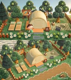 Acnh Simple Island, Campsite Acnh, Acnh Terraforming Ideas, Acnh Island Designs, Cottagecore Animal Crossing, Animal Crossing Island Inspo