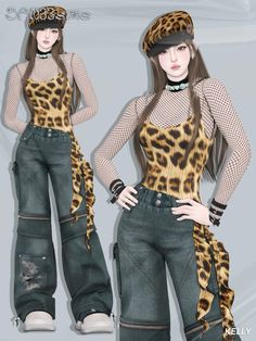 an image of a woman wearing leopard print clothes