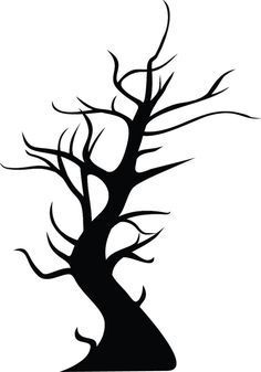 a black and white silhouette of a tree with no leaves