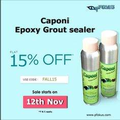 two bottles of caponi epoxy grout sealer are on sale for the first time