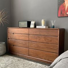 a bedroom scene with focus on the dresser