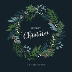 Merry Christmas Wreath Fabric Panel - Navy - ineedfabric.com Christmas Wreath Illustration, Merry Christmas Wreath, Wreath Illustration, New Year Postcard, Fabric For Sewing, Christmas Graphics, Christmas Window, Navy Fabric, Holly Berries