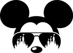 a mickey mouse with sunglasses on it's head