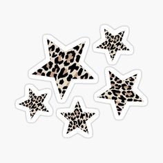 six stars with leopard print on them sticker