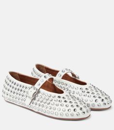 Rhinestone Ballet Flats, Womens Mary Janes, Rhinestone Shoes, Studded Flats, Outdoor Slippers, Mary Jane Shoes Womens, Low Heel Shoes, Glitter Shoes, Ballerina Shoes