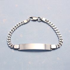 Traditional sterling silver ID bracelets for older boys, curb chain. Engraving included. Size 7 inches. Boys Silver Bracelet, Silver Bracelet For Boys, Boys Bracelets Silver, Bracelets For Men Silver, Bracelets Boys, Beacon Cream, Bracelets For Boys, Silver Bracelets For Men, Bracelet Boy