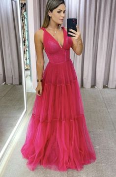 Tulle Long Prom Dress, Halter Prom Dresses, V Neck Prom Dresses, Prom Dress Evening, A Line Prom Dresses, Evening Gowns Formal, Dress Evening, Evening Dresses Long