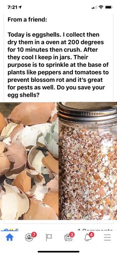 a jar filled with lots of dirt next to a pile of eggs and other items