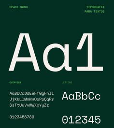 a green and white typeface with the letters a, b, c, d