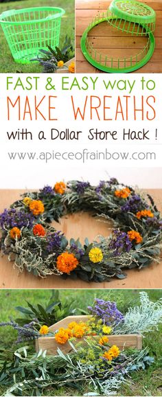 an easy and cheap way to make wreaths with dollar store hacks for spring