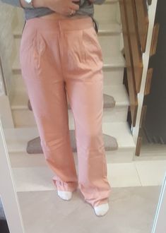 FREE SHIPPING Salmon Pink High Waist Straight Leg Pants Lyocell Women's Trousers Spring Office Lady Workear Pants JKP2042 High Waist Summer Work Pants, High Waist Work Pants For Summer, Casual Fitted High Waist Chinos, Fitted High Waist Casual Chinos, Casual High-waisted Summer Work Pants, Summer Casual High-waisted Work Pants, High Waist Casual Chinos For Work, Casual High-waist Work Pants For Summer, Summer Stretch Trousers Work Pants