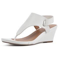 PRICES MAY VARY. Lightly cushioned Elastic strap closure Grommet detail White Mountain Shoes, White Wedges, Sandal Platform, Wedge Heel Sandals, White Mountain, White Sandals, Luxury Store, Wedge Sandal, Shoe Store