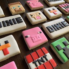 decorated cookies with the word mine written on them