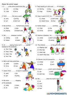 an english worksheet with pictures and words for children to learn in the classroom