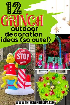 the grinch outdoor decoration ideas are so cute