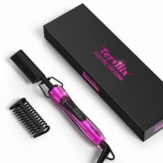 Why choose Terviiix 24k Pink Hot Comb Electric? Electric hot combs represent a convenient, efficient, and safe way for people to style their natural hair while achieving a variety of looks. Unlike traditional hot combs, whichhad to be heated up on a stove, electric hot combs simply need to be plugged in and allowed to heat up. Many modern electric hot combs come with adjustable temperature settings, allowing users to find the optimal heat level for their individual hair type. New color for new a Mens Beard, Hot Comb, Black Hair Wigs, Natural Black Hair, Straightening Comb, Hair Roots, Hair Supplies, Straightening Brush, Comb Hair