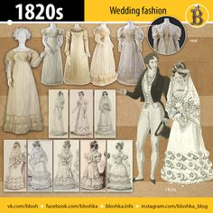 Wedding Fashion. 19th Century on Behance Fashion Timeline, Decades Of Fashion, Regency Era Fashion, 19th Century Fashion, Regency Era, Wedding Fashion, Working Late, Fashion Costume