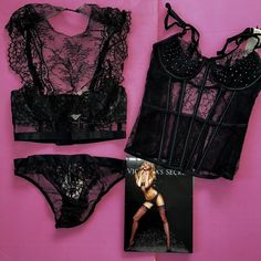 Nwt Victoria's Secret Set,Includes: 1) 32b High-Neck Crystallized Bra 2)Small Crystallized Panty 3) 32c Crystallized Corset 4)Vs Stockings (Seller's Choice,Depends On What's Left In Stock) Stunning!!!Perfect As A Gift!!! * Dear Buyers, Also Pls, Ask Questions Before Buying Please!I'll Be Happy To Answer Them ))) All Sales R Final, So No Returns Please. Check Out My Other Vs Items. * I' M Aiming At Getting A 100% Positive Rating, So Please Make Sure You Leave 5 Stars After You Receive Your Beauti Elegant Victoria's Secret Sets, Victorias Secret Set, Corset Black, Nude Bra, Triangle Bralette, Pink Sports Bra, Back Women, Victoria Secret Bras, Sports Bra Sizing