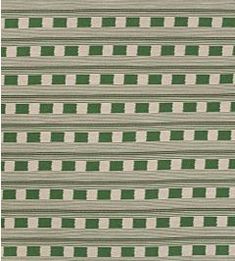 a green and white rug with squares on the bottom, in different sizes and colors