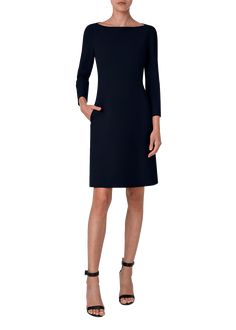 Find AKRIS Boat-neck Bracelet-sleeve Wool Double-face Stretch Dress on Editorialist. Akris dress in doubleface stretch wool Boat neckline Bracelet sleeves Aline silhouette Knee length Invisible back zip Wool/elastane Lining: Silk/elastane Made in Switzerland Luxury Long Sleeve Mini Dress For Work, Luxury Long Sleeve Mini Dress For Office, Classic H-line Formal Dresses, Modern A-line Formal Dress, Chic Formal Dress With 3/4 Sleeves, Classic H-line Dresses For Formal Occasions, Classic Long Sleeve Cocktail Dress, Elegant Mini Dress For Work With 3/4 Sleeves, Modern Long Sleeve Evening Dresses