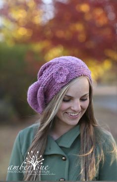 "After my Lovely gloves design, I have thought to design a matching hat. I did it in the end and I love the result. Especially its flower, chunky and slouchy look. I hope that you like it💕 I knitted this hat by using a yarn with wool and acrylic content.    Approximate sizes of the hat: Height: 24 cm (9,5\") Circumference: 51 cm (20\") Please let me know your gloves size: Gloves Sizes versus palm perimeter  Small Size - Palm Perimeter: 5.5\"-6.5\" (14 cm - 16 cm) Medium Size - Palm Perimeter: 6 Whimsical Beanie Hat, Whimsical One Size Beanie Bonnet, One Size Whimsical Crochet Beanie, One Size Whimsical Crochet Beanie Hat, One Size Whimsical Beanie Crochet Hat, Spring Soft Knit Hat, Soft Knit Spring Hat One Size, Whimsical Knitted Beanie Hat, Whimsical Crochet Beanie Hat