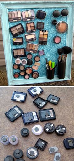 there are many different types of makeup on display