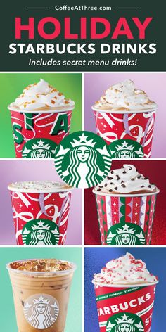 starbucks holiday starbucks drinks with text overlay