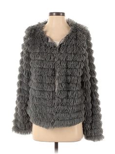 Assorted Brands Faux Fur Jacket Size: 0 Jackets & Outerwear - used. 97% POLYESTER, 3% SPANDEX | Faux Fur Jacket: Gray Jackets & Outerwear - Size 0 Faux Fur Jacket, Fur Jacket, Faux Fur, Handbags, For Women