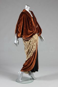 Opera Coat, 1900s Fashion, Jeanne Lanvin, Brown Velvet, Edwardian Fashion