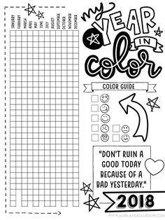 the new year in color activity sheet for kids to practice their writing skills and use it as