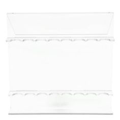 clear acrylic display case with scalloped edges