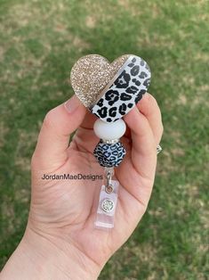 Leopard Heart Badge Reel Beaded Glitter Badge Reel Leopard Silver Champagne Badge Reel Nurse Badge Reel ID Holder Badge Holder - Etsy Diy Crafts Keychain, Badge Reels Diy, Nurse Lanyard, Teachers Diy, Badge Buddy, Nurse Badge Holders, Faith Jewelry, Girly Bags, Beadable Products