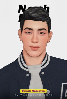 an animated image of a young man with black hair