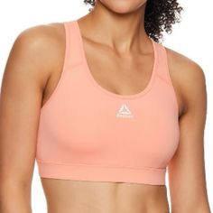 Reebok Women's Medium Support Pullon Sport Bra. Size Xs Peach Amber Color Medium Support Features: Colorful Seamless Everyday Performance Sports Bra Sports Bra Supportive And Comfortable Sports Bra With Removable Pads. Material: 83% Polyester / 17% Spandex ** Disclaimer: Please See Last Picture Bra Gets A Little Dirty On The Seam Line, Not Noticeable Padded Athleisure Activewear For Sports, Padded Athleisure Activewear For Light Sports, Padded Activewear For Light Sports, Nylon Sports Bra, Functional Sports Bra For Training, Spring Season, Spring Sports Bra In Nylon, Spring Sports Bra Made Of Nylon, Spring Moisture-wicking Sports Bra, Functional Sports Bra For Running In Spring