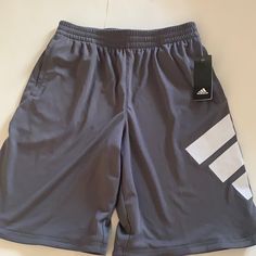 Brand: Adidas Size: L (14/16) Color: Grey Pockets 100% Polyester Adidas Cotton Athletic Shorts For Spring, Adidas Athletic Cotton Shorts With Built-in Shorts, Casual Moisture-wicking Shorts For Playwear, Adidas White Cotton Athletic Shorts, White Cotton Adidas Shorts, Pacsun Logo, Adidas Bottoms, Boys Shorts, Grey Adidas