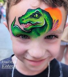 Dragon Headband, Jurassic World T Rex, Cheek Art, Dragon Face, Face Painting Easy, Fire Breathing Dragon