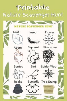 printable nature scavenger hunt for kids