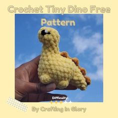 a crochet tiny dino - free pattern for a stuffed animal that looks like a llama