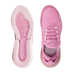 Air Max 270 - Kids Pink Breathable High-top Sneakers, Pink Sneakers With Rubber Sole For Outdoor Activities, Pink Rubber Sole Sneakers For Outdoor Activities, Training Sneakers With Translucent Outsole, Casual Training Sneakers With Translucent Outsole, Pink High-top Breathable Running Shoes, Pink Breathable High-top Running Shoes, Functional Pink Sneakers With Round Toe, Pink Breathable Sneakers For Athleisure