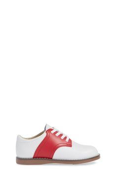 A classic saddle style details a handsome leather oxford perfect for those dressier days. Style Name:Footmates Cheer Oxford (Baby, Walker, Toddler & Little Kid). Style Number: 5689218. Baby Walker, Red Apple, Up Styles, Toddler Boys, Custom Fit, Saddle, Kids Shoes, Dress Shoes Men, Oxford Shoes