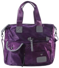 Purple Nylon Bags, Purple Nylon Shoulder Bag For School, Purple Nylon Bags With Zipper Pocket, Purple Travel Bags, Large Capacity Purple Nylon Bag, Casual Purple Travel Satchel, Casual Purple Satchel For Travel, Purple Satchel Bag With Pockets, Nylon Satchel Shoulder Bag