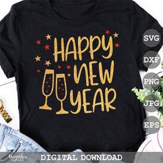 happy new year svg cut file for cricut and silhouette, digital files