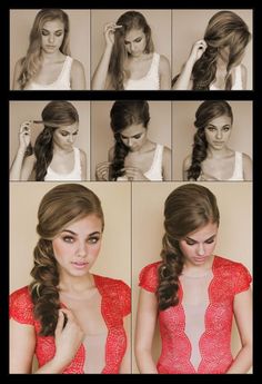 How to style a side scallop braid Hair Doos, Romantic Hairstyles, Braided Hairstyles Tutorials, Beauty Tutorials, Wedding Hair And Makeup, Hair Dos, Hair Designs, Gorgeous Hair, Prom Hair