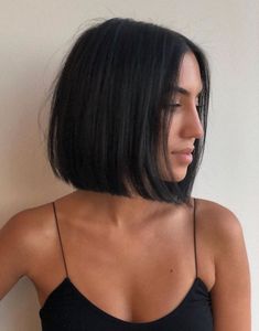 Asian Bobs Haircuts, Katie Maloney Hair Bob, Sleek Chin Length Bob, Short Haircut Chin Length, Short Bob Hairstyles Dark Hair, Dark Hair Bob Haircut, Chin Length Straight Hair, Bob Hairstyles Straight Hair, Short Bob Dark Hair