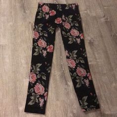 Never Worn And Still Has Its Tags, These Leggings Are Really Cute. These Were A Gift And I Think They Deserve A Good Home !! First Looks, Floral Leggings, Pink Black, First Look, Pant Jumpsuit, Black Pink, Pants For Women, Leggings, Tags