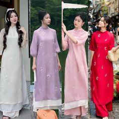 👉 7 DAY REFUND SUPPORT FOR CUSTOMERS IN VIETNAM * Still a Vietnamese girl walking down the street, how beautiful are her innovative ao dai. Selected from the best materials, the 4-piece modern ao dai will bring her the perfect experience. * With a delicate ao dai design in the flower-embroidered sleeves, a little bit of momentum with a stylized side part, this innovative ao dai can turn any girl into a beautiful lady. , young, lovely. * Ao dai in different colors such as pink and beige helps he Elegant Stand Collar Kurta For Spring, Traditional Short Sleeve Sets For Spring, Traditional Short Sleeve Spring Sets, Traditional Embroidered Ao Dai, Summer Wedding Ao Dai With Stand Collar, White Long Sets For Spring, Spring Wedding Long Kurta, Traditional Long Ao Dai For Summer, Traditional Summer Ao Dai For Weddings